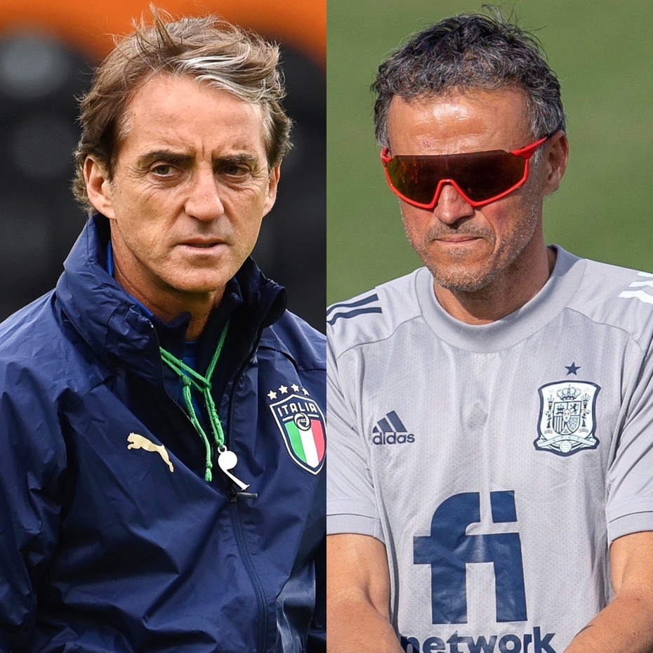 Euro 2020. Włochy - Hiszpania. Roberto Mancini czy Luis Enrique - który trener będzie górą? Fot. PAP/EPA