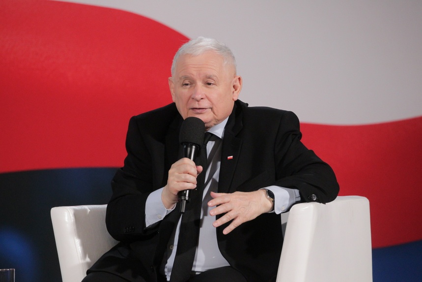 Jarosław Kaczyński podczas spotkania z mieszkańcami Ostródy. (fot. PAP)
