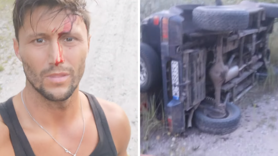 Piotr Mróz podzielił się nagraniem z momentu wypadku samochodowego z jego udziałem, do którego doszło w sierpniu 2021 r. (fot. Instagram)