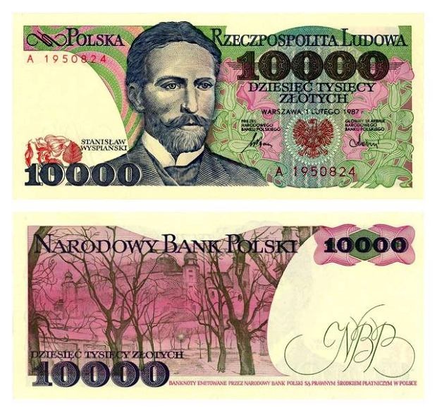 W 1995 r. dziesięć tysięcy złotych zdenominowano do 1 złotówki. Fot. NBP