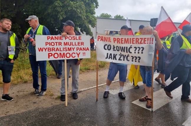 Protest rybaków we Władysławowie, fot. Facebook/Agro Unia