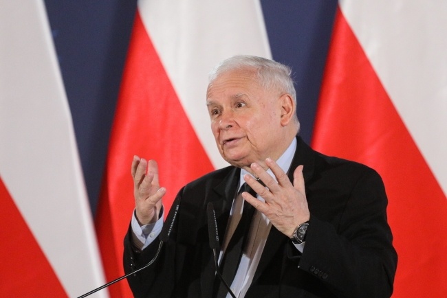 Jarosław Kaczyński podczas spotkania z mieszkańcami Płocka, fot. PAP/Paweł Supernak