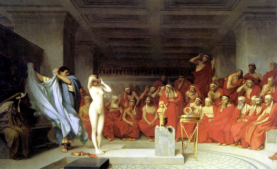 Jean-Léon Gérôme: Fryne przed Areopagiem (polscy artyści też lubili sobie malować nagie hetery - Siemiradzki i Żmurko)