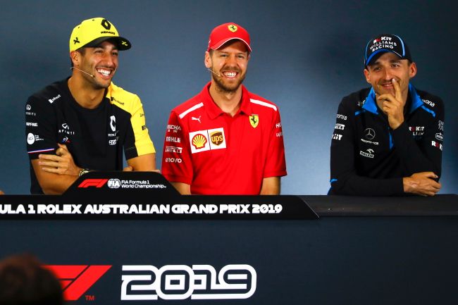 Kierowcy F1 na wspólnej konferencji prasowej.
