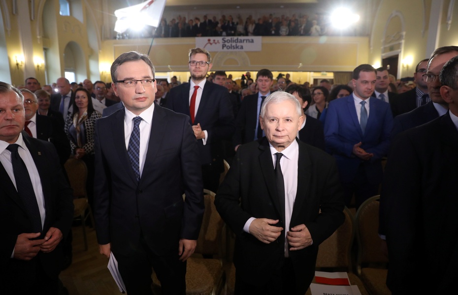 Zbigniew Ziobro, Jarosław Kaczyński. fot. PAP/Rafał Guz