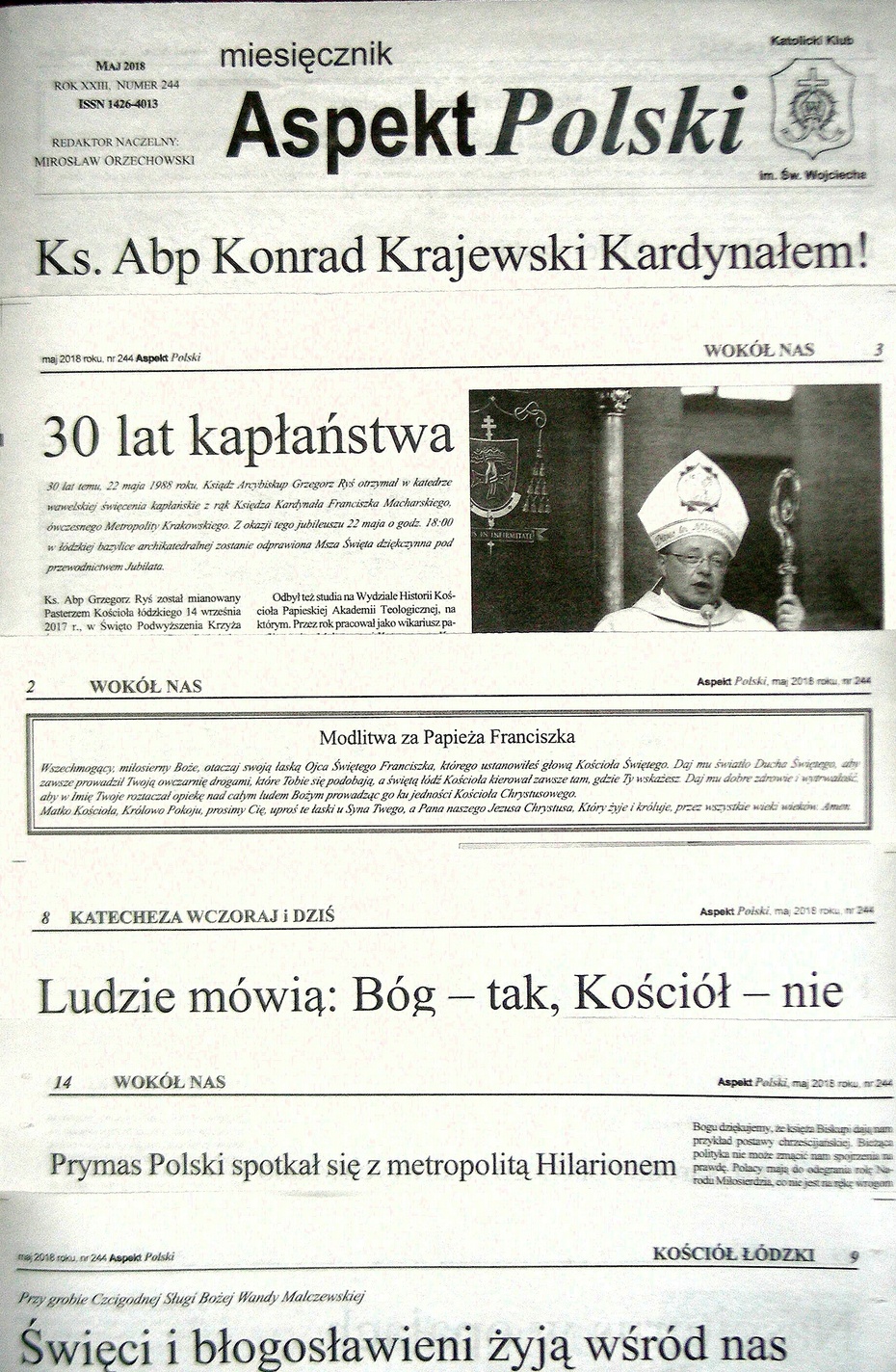 W minioną niedzielę ukazał się Aspekt Polski nr 244, maj'18. Polecam.