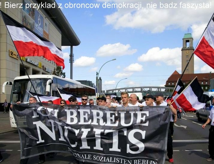 Niemieccy obrońcy demokracji uczą polskich faszystów jak maszerować!
