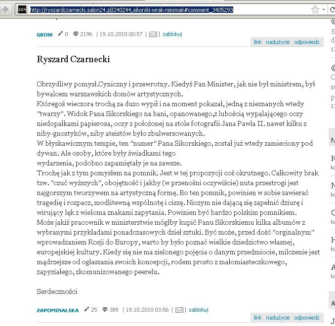 Wpis u Czarneckiego w dniu zabójstwa Marka Rosiaka