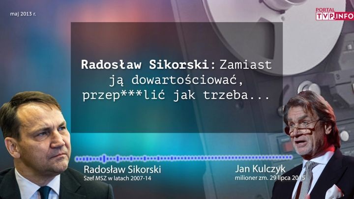 Fragment rozmowy Sikorski-Kulczyk. Fot. TVP INFO