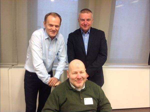 Z Donaldem Tuskiem i Pawłem Grasiem, Bruksela, styczeń 2015.