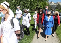 Przedstawiciele Lewicy na spotkaniu z pielęgniarkami, fot. fot. PAP/Tomasz Gzell