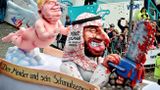 Postacie Donalda Trumpa i saudyjskiego księcia, fot. PAP/EPA/KIRSTEN NEUMANN