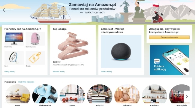 Strona startowa Amazon.pl