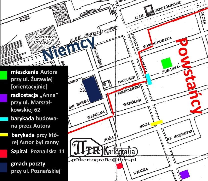 na podkładzie mapy Powstania (najlepszej mi znanej) autorstwa Piotra Kamińskiego, ptrkartografia