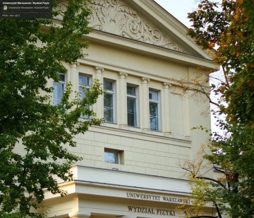 Wydział Fizyki Uniwersytetu Warszawskiego zajmuje 150-200 pozycję na światowej liście rankingowej.