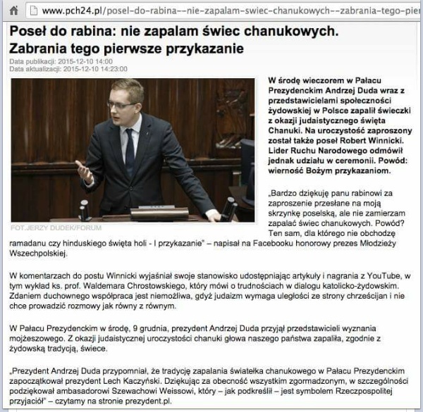 Prawdziwy katolik nie wie co to chanuka / czy też hanuka/...  w grudniu świętuje Immaculata i Boze Narodzenie....