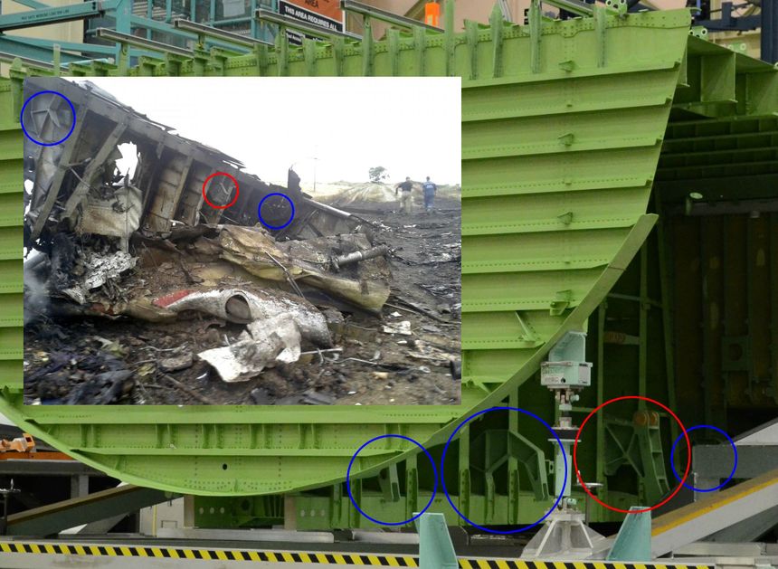 Fig.7a The comparison of  Reuters photography and boeing keel during production process.
