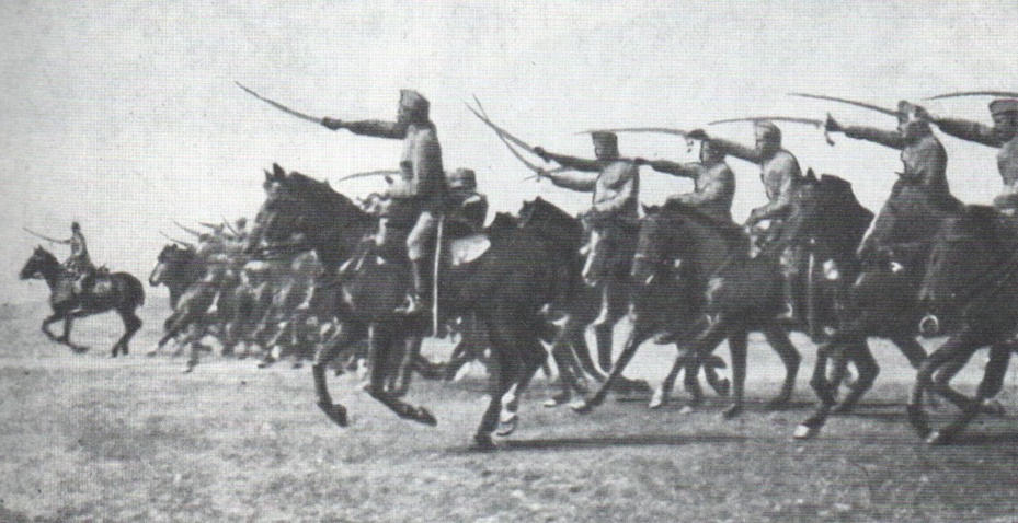 Szarża ułanów Dunin-Wąsowicza pod Cucyłowem - 1914 r. Podobnie szarżowali zapewne pod Rokitną.