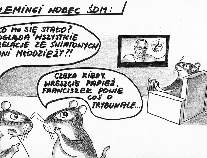 Lemingi wobec ŚDM (rysunek)