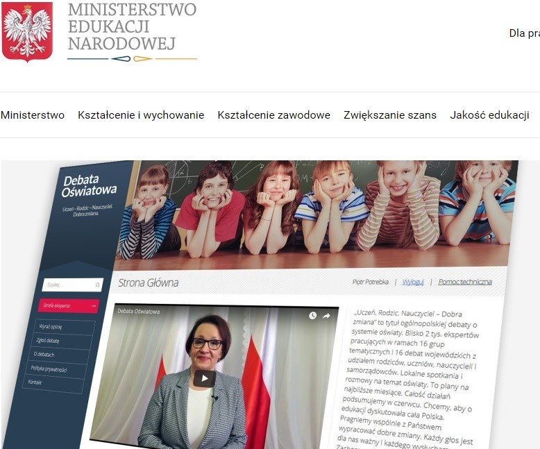 Skan witryny Ministerstwa Edukacji Narodowej