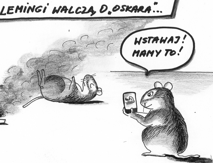 Lemingi walczą o "Oskara"... (rysunek)
