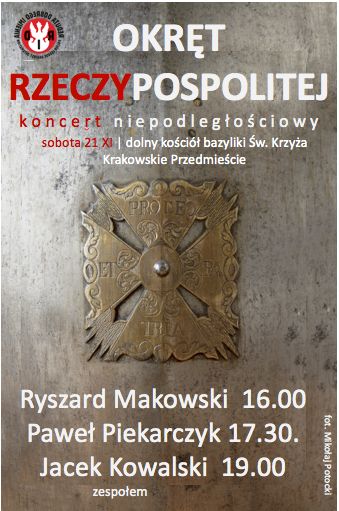 Reduta organizuje koncert  "Okręt Rzeczypospolitej" - 21.11.2011 od 16