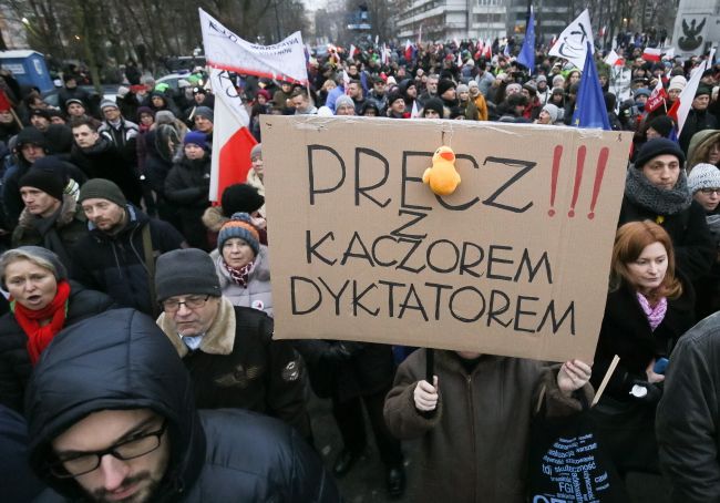 Protest pod Sejmem. Fot. PAP/Paweł Supernak