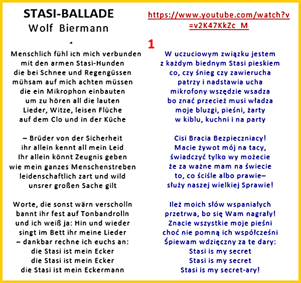 STASI-BALLADE - Wolf Biermann