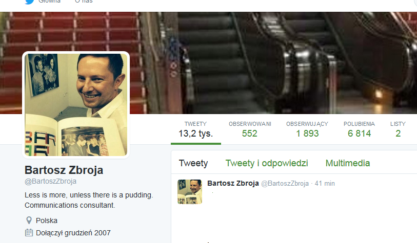 Bartosz Zbroja na Twitterze